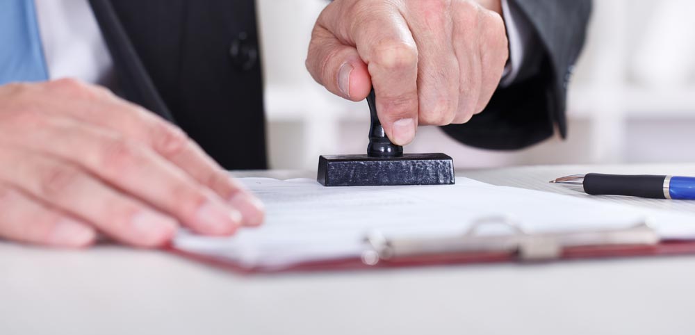 Gas safety certificate for landlords being stamped